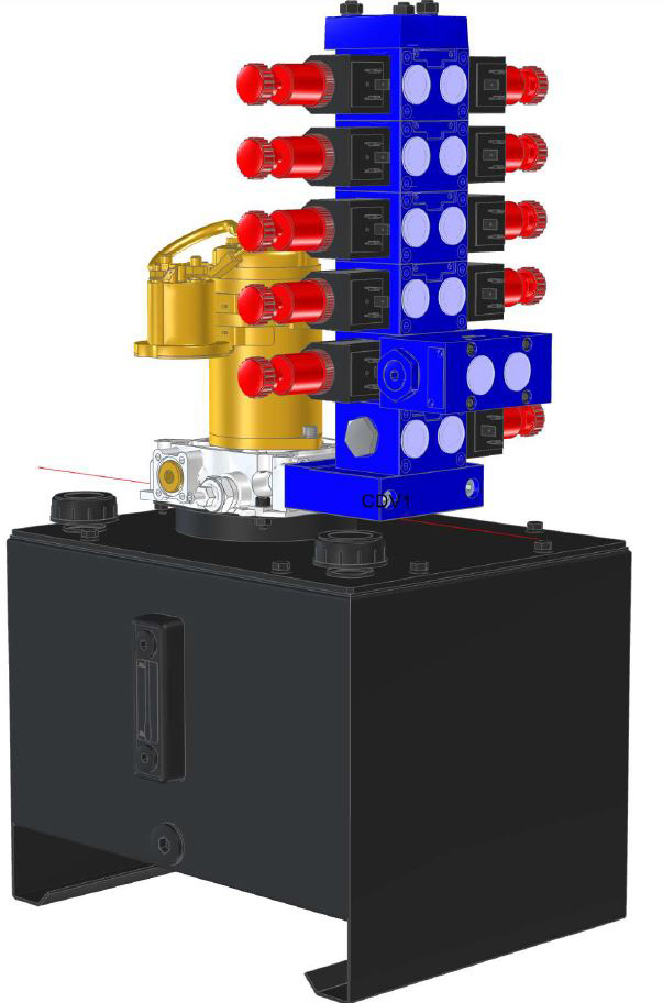 Pompe hydraulique benne simple effet 12V 1.8kW DC Unité - Trailergigant