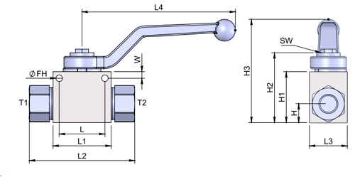 Vanne hydraulique 2 voies