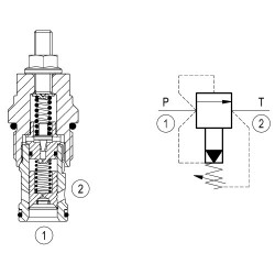 Hydraulic pressure relief valve 200l/mn VSPN 12A 10 (35-140 bar)/IM#82152/041210035710000/R930000334