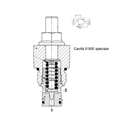 Hydraulic pressure relief valve 3l/mn VSAC 08E 35 (140-350 bar)/IM#82155/041161035635000/R930000289